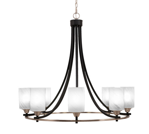 Toltec Lighting - 3408-MBBN-3001 - Eight Light Chandelier - Paramount - Matte Black & Brushed Nickel