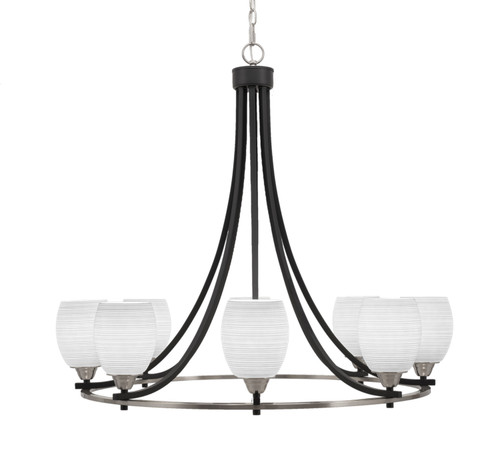 Toltec Lighting - 3408-MBBN-4021 - Eight Light Chandelier - Paramount - Matte Black & Brushed Nickel