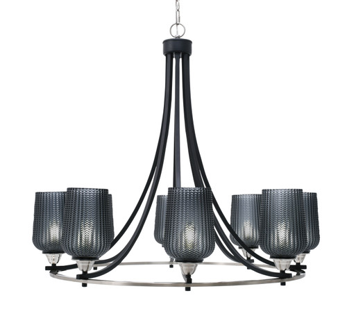 Toltec Lighting - 3408-MBBN-4252 - Eight Light Chandelier - Paramount - Matte Black & Brushed Nickel