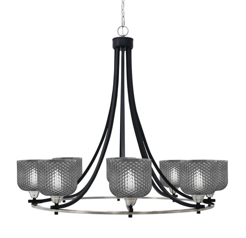 Toltec Lighting - 3408-MBBN-4612 - Eight Light Chandelier - Paramount - Matte Black & Brushed Nickel