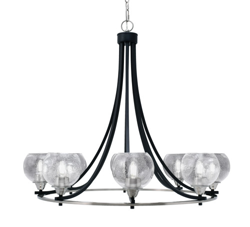 Toltec Lighting - 3408-MBBN-4810 - Eight Light Chandelier - Paramount - Matte Black & Brushed Nickel