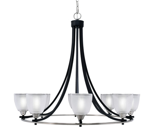 Toltec Lighting - 3408-MBBN-500 - Eight Light Chandelier - Paramount - Matte Black & Brushed Nickel
