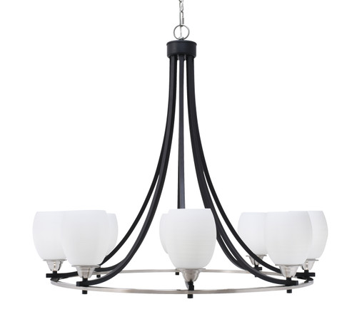 Toltec Lighting - 3408-MBBN-615 - Eight Light Chandelier - Paramount - Matte Black & Brushed Nickel