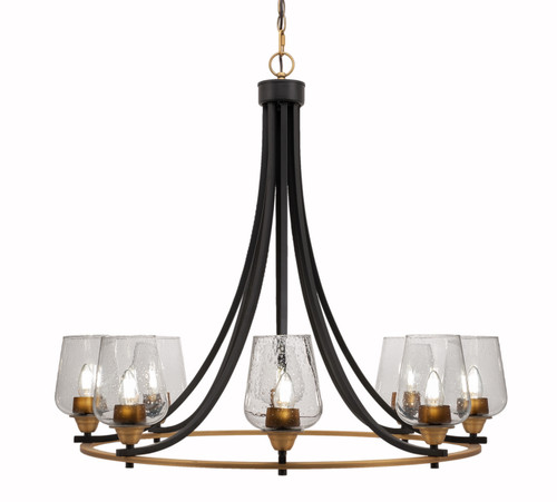 Toltec Lighting - 3408-MBBR-210 - Eight Light Chandelier - Paramount - Matte Black & Brass