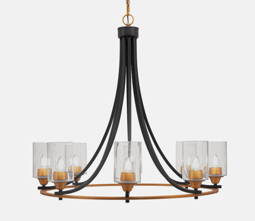 Toltec Lighting - 3408-MBBR-300 - Eight Light Chandelier - Paramount - Matte Black & Brass
