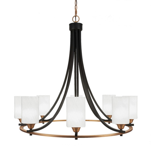 Toltec Lighting - 3408-MBBR-3001 - Eight Light Chandelier - Paramount - Matte Black & Brass