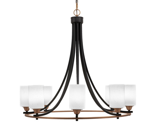 Toltec Lighting - 3408-MBBR-310 - Eight Light Chandelier - Paramount - Matte Black & Brass