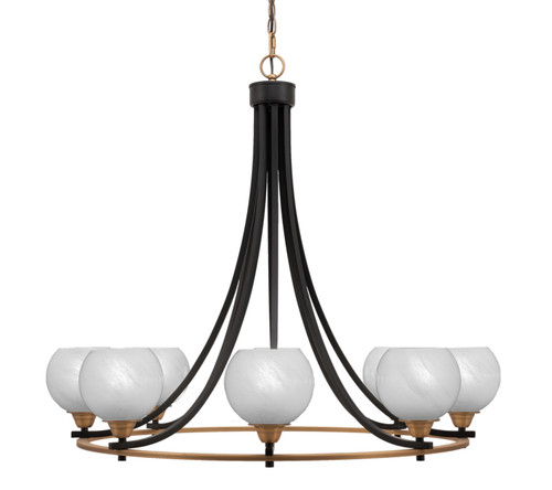 Toltec Lighting - 3408-MBBR-4101 - Eight Light Chandelier - Paramount - Matte Black & Brass