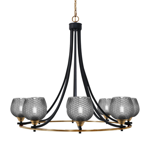 Toltec Lighting - 3408-MBBR-4602 - Eight Light Chandelier - Paramount - Matte Black & Brass