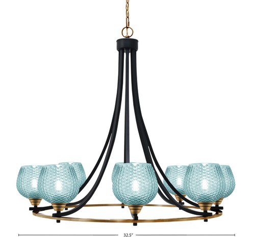 Toltec Lighting - 3408-MBBR-4605 - Eight Light Chandelier - Paramount - Matte Black & Brass
