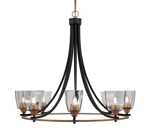 Toltec Lighting - 3408-MBBR-461 - Eight Light Chandelier - Paramount - Matte Black & Brass