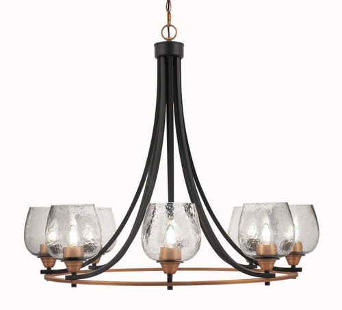 Toltec Lighting - 3408-MBBR-4812 - Eight Light Chandelier - Paramount - Matte Black & Brass