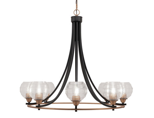 Toltec Lighting - 3408-MBBR-5110 - Eight Light Chandelier - Paramount - Matte Black & Brass