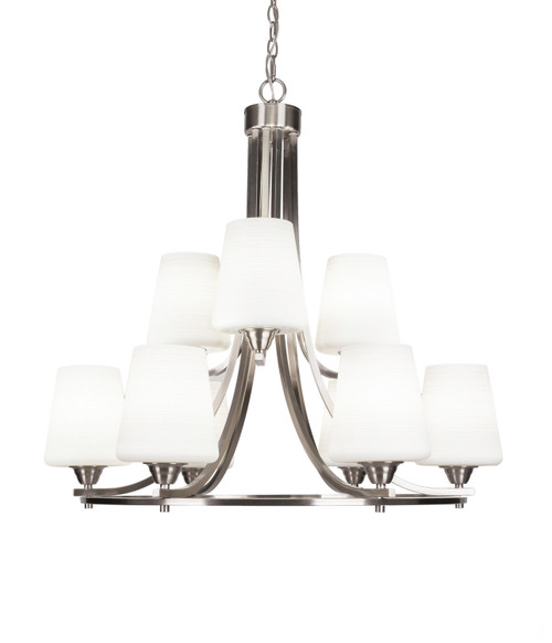 Toltec Lighting - 3409-BN-4031 - Nine Light Chandelier - Paramount - Brushed Nickel