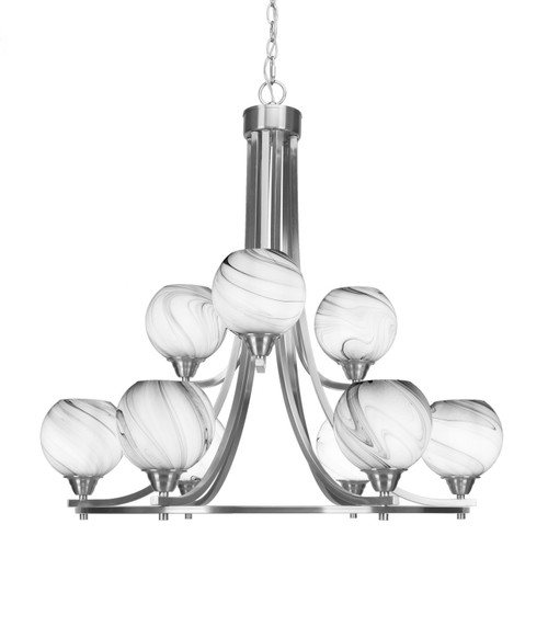 Toltec Lighting - 3409-BN-4109 - Nine Light Chandelier - Paramount - Brushed Nickel
