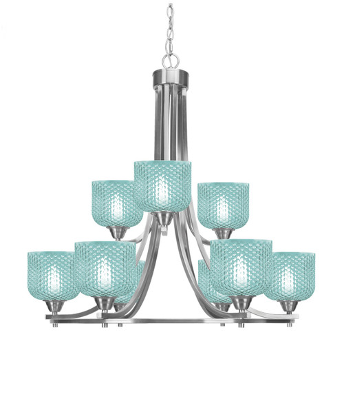 Toltec Lighting - 3409-BN-4615 - Nine Light Chandelier - Paramount - Brushed Nickel