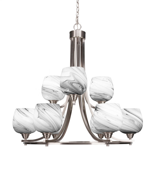Toltec Lighting - 3409-BN-4819 - Nine Light Chandelier - Paramount - Brushed Nickel