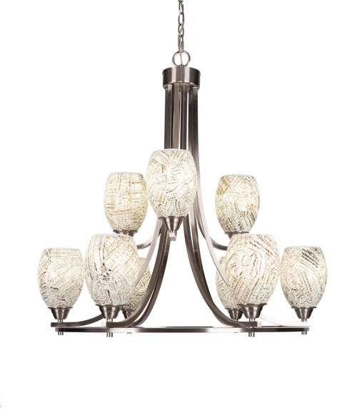 Toltec Lighting - 3409-BN-5054 - Nine Light Chandelier - Paramount - Brushed Nickel
