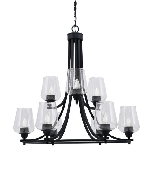 Toltec Lighting - 3409-MB-210 - Nine Light Chandelier - Paramount - Matte Black