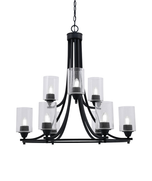 Toltec Lighting - 3409-MB-300 - Nine Light Chandelier - Paramount - Matte Black