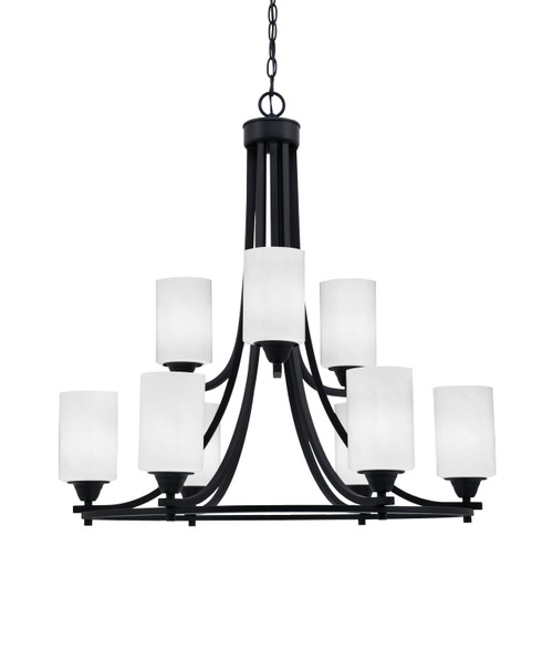 Toltec Lighting - 3409-MB-3001 - Nine Light Chandelier - Paramount - Matte Black