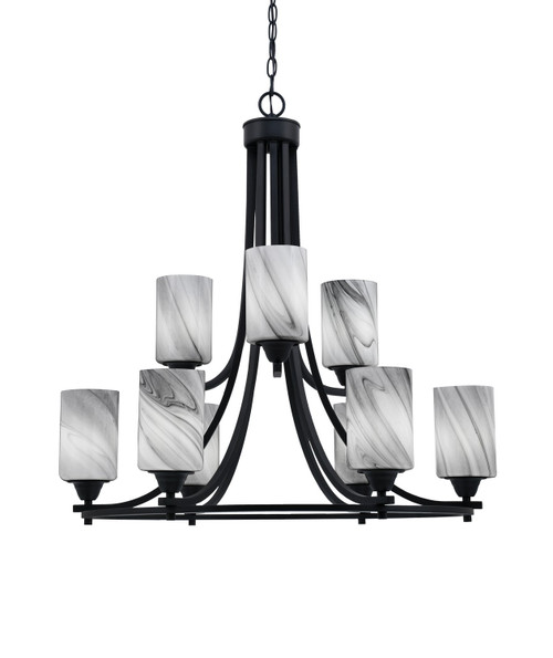 Toltec Lighting - 3409-MB-3009 - Nine Light Chandelier - Paramount - Matte Black