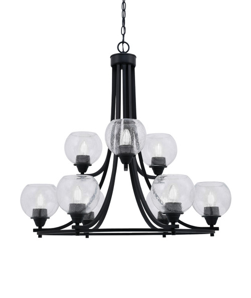 Toltec Lighting - 3409-MB-4100 - Nine Light Chandelier - Paramount - Matte Black