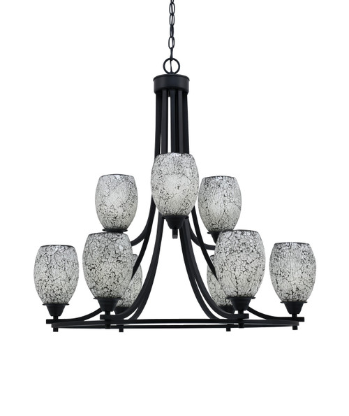 Toltec Lighting - 3409-MB-4165 - Nine Light Chandelier - Paramount - Matte Black