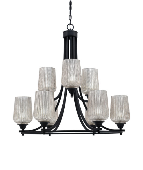 Toltec Lighting - 3409-MB-4253 - Nine Light Chandelier - Paramount - Matte Black