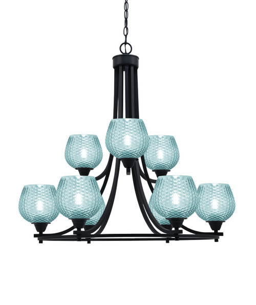 Toltec Lighting - 3409-MB-4605 - Nine Light Chandelier - Paramount - Matte Black