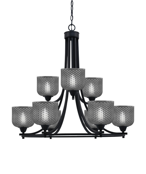 Toltec Lighting - 3409-MB-4612 - Nine Light Chandelier - Paramount - Matte Black