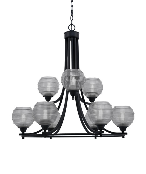 Toltec Lighting - 3409-MB-5110 - Nine Light Chandelier - Paramount - Matte Black