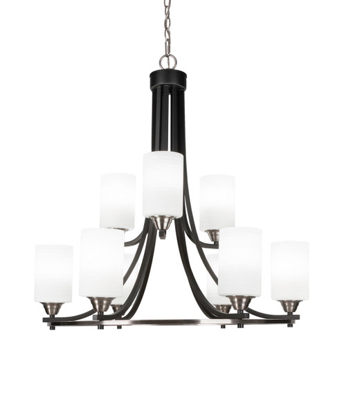 Toltec Lighting - 3409-MBBN-4061 - Nine Light Chandelier - Paramount - Matte Black & Brushed Nickel