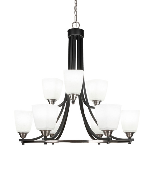 Toltec Lighting - 3409-MBBN-460 - Nine Light Chandelier - Paramount - Matte Black & Brushed Nickel