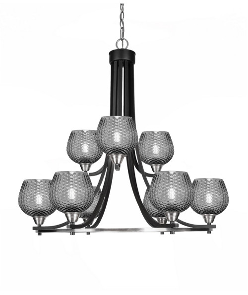 Toltec Lighting - 3409-MBBN-4602 - Nine Light Chandelier - Paramount - Matte Black & Brushed Nickel