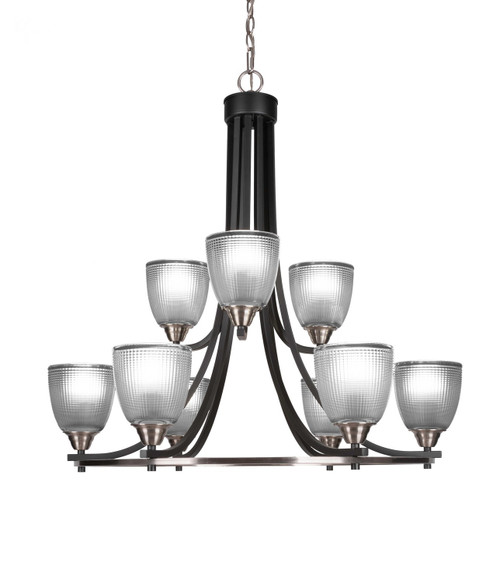 Toltec Lighting - 3409-MBBN-500 - Nine Light Chandelier - Paramount - Matte Black & Brushed Nickel
