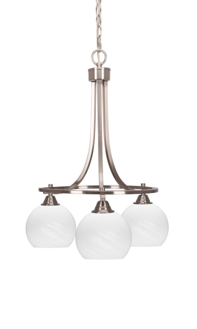 Toltec Lighting - 3413-BN-4101 - Three Light Chandelier - Paramount - Brushed Nickel