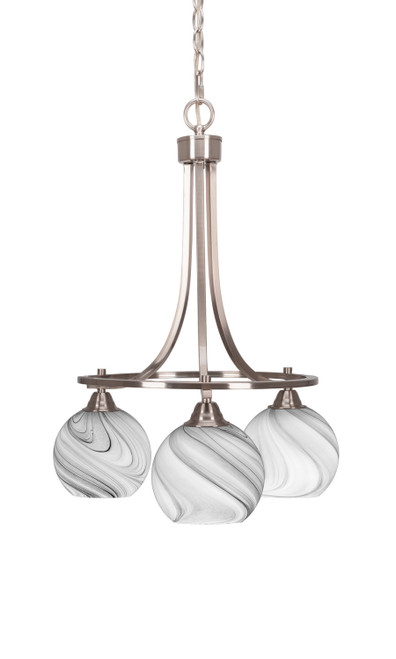 Toltec Lighting - 3413-BN-4109 - Three Light Chandelier - Paramount - Brushed Nickel