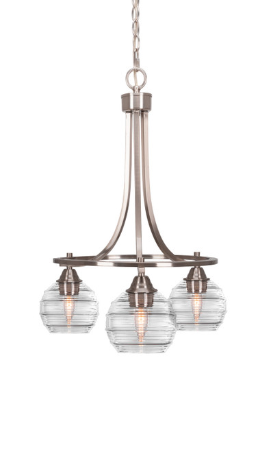 Toltec Lighting - 3413-BN-5110 - Three Light Chandelier - Paramount - Brushed Nickel