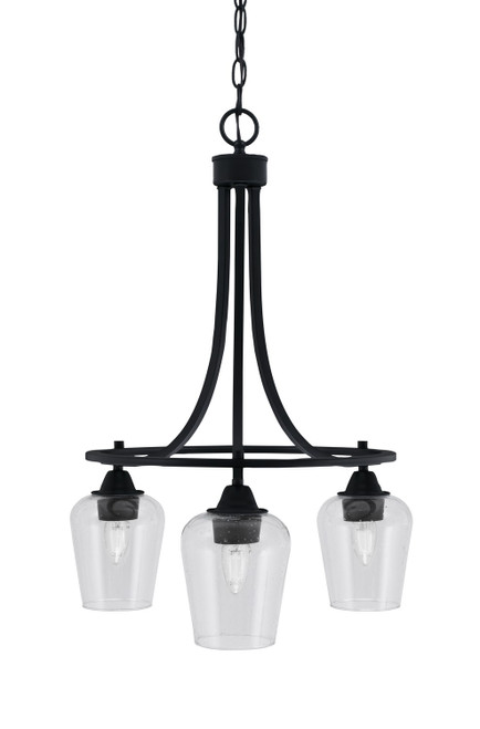 Toltec Lighting - 3413-MB-210 - Three Light Chandelier - Paramount - Matte Black