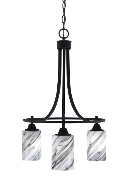 Toltec Lighting - 3413-MB-3009 - Three Light Chandelier - Paramount - Matte Black