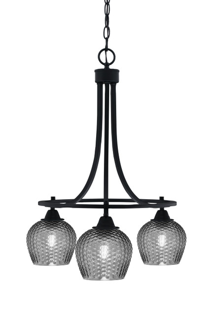 Toltec Lighting - 3413-MB-4602 - Three Light Chandelier - Paramount - Matte Black