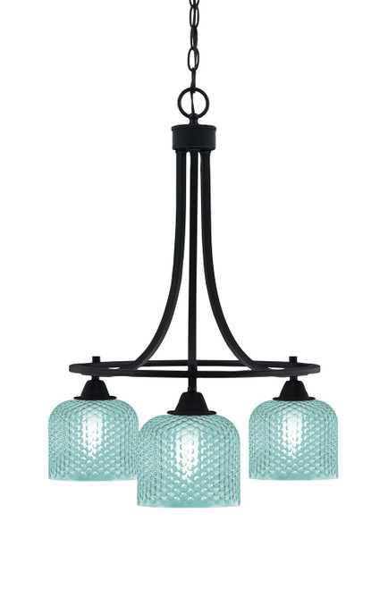 Toltec Lighting - 3413-MB-4615 - Three Light Chandelier - Paramount - Matte Black