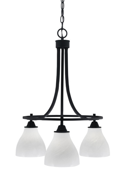 Toltec Lighting - 3413-MB-4761 - Three Light Chandelier - Paramount - Matte Black