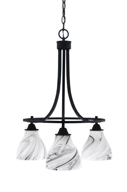 Toltec Lighting - 3413-MB-4769 - Three Light Chandelier - Paramount - Matte Black