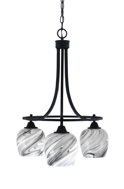Toltec Lighting - 3413-MB-4819 - Three Light Chandelier - Paramount - Matte Black