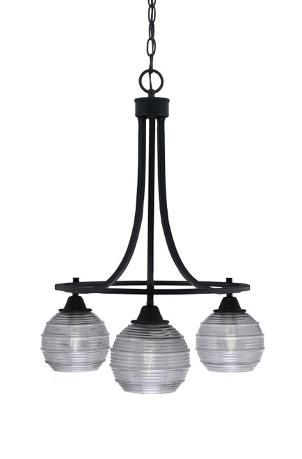 Toltec Lighting - 3413-MB-5112 - Three Light Chandelier - Paramount - Matte Black