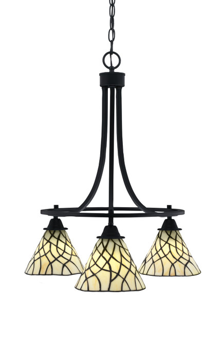 Toltec Lighting - 3413-MB-9115 - Three Light Chandelier - Paramount - Matte Black