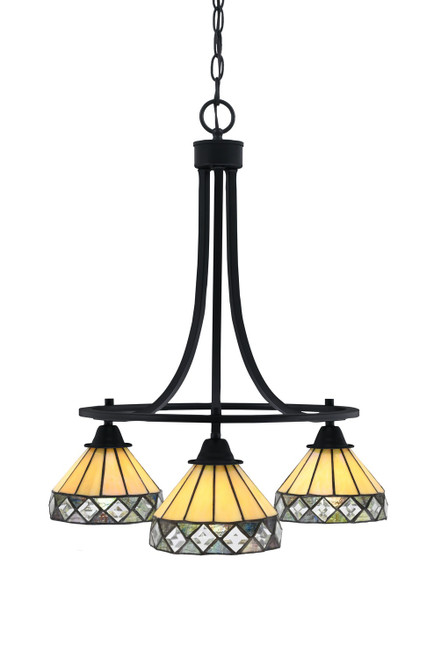 Toltec Lighting - 3413-MB-9405 - Three Light Chandelier - Paramount - Matte Black
