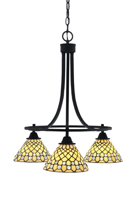 Toltec Lighting - 3413-MB-9415 - Three Light Chandelier - Paramount - Matte Black